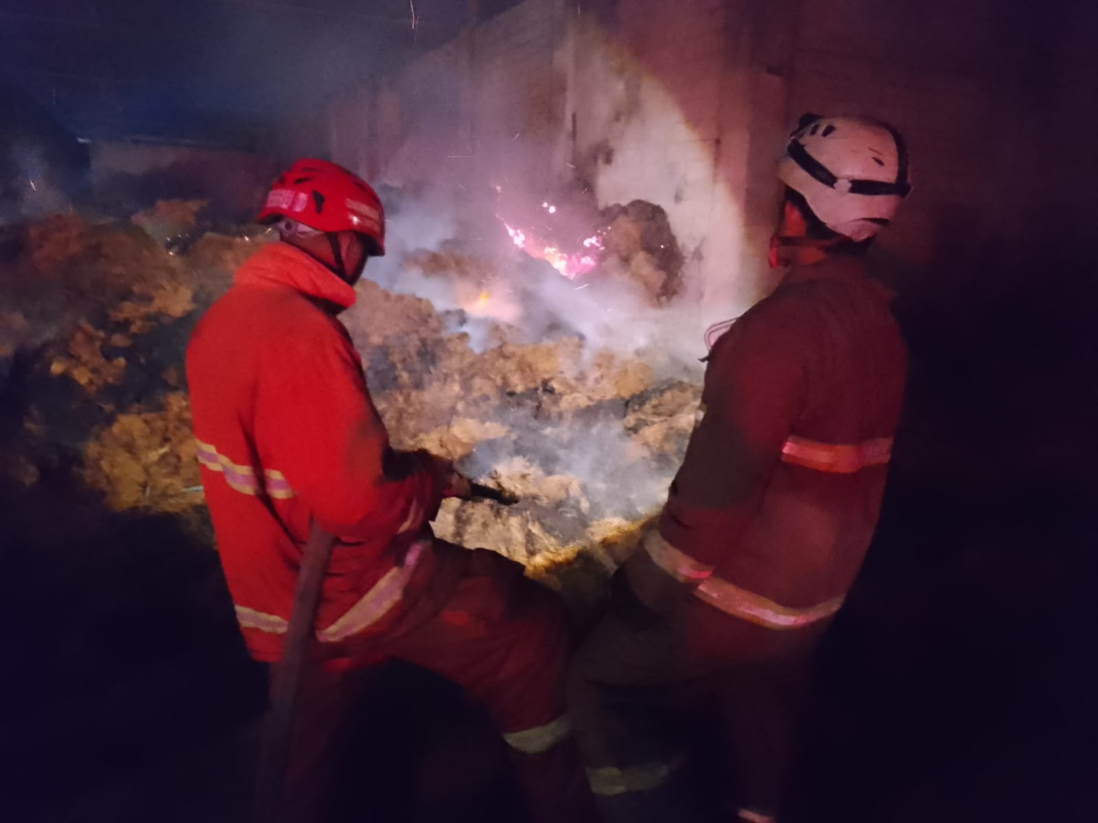 Gudang Sabut Kelapa Terbakar di Nglegok, Kerugian Capai Rp100 Juta, Diduga Korsleting Listrik