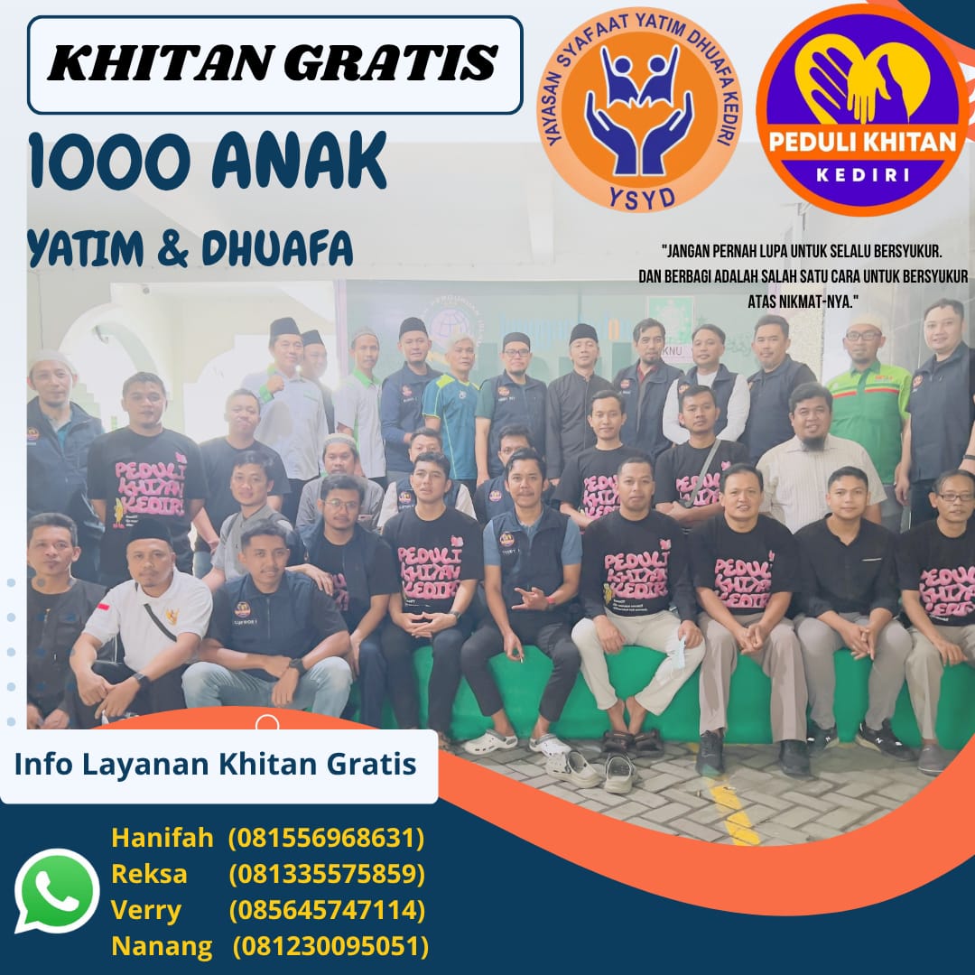Khitan Gratis untuk 1.000 Anak, Yayasan Syafaat Yatim Dhuafa Kediri Hadirkan Kepedulian Nyata