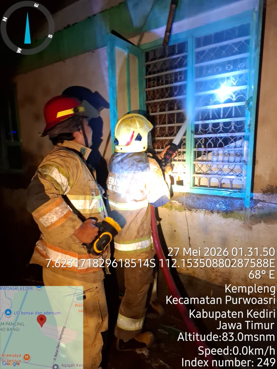 Ditinggal Mancing, Rumah di Purwoasri Terbakar Diduga Akibat Obat Nyamuk