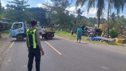 Truk Pengangkut Ikan Asal Lamongan Kecelakaan di JLS Tulungagung, Sopir dan Kernet Alami Luka Serius