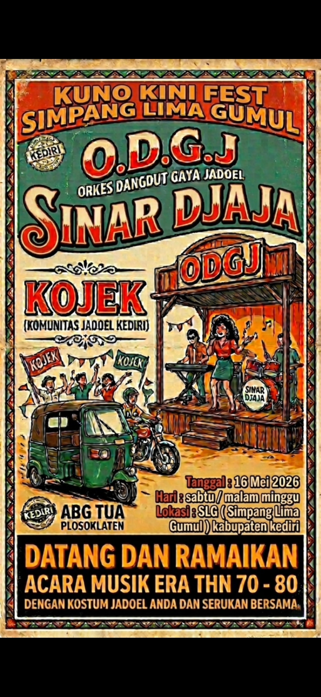 Bakal Guncang SLG dengan 15 Lagu, Grup Musik ODGJ Sinar Djaya Kediri Tampil di Panggung Kuno Kini