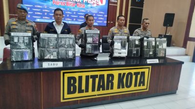 Polres Blitar Kota Ringkus 19 Tersangka Kasus Narkoba Selama April 2026