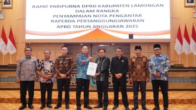 DPRD Lamongan Gelar Paripurna Pertanggungjawaban APBD 2025, Kinerja Fiskal Daerah Dinilai Positif