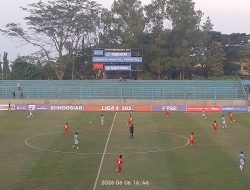 Persikoba Ditahan Imbang Persiharjo 1-1 di Stadion Gelora Brantas