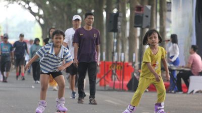 RTH SLG Jadi Favorit Warga Kediri untuk Olahraga Pagi