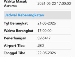 Kloter 112 Jamaah Haji Kabupaten Kediri Dijadwalkan Tiba 30 Juni 2026 Malam