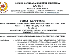 Pengurus Baru KONI Kota Blitar Periode 2026–2030 Mulai Disusun, Menunggu Pengukuhan Resmi