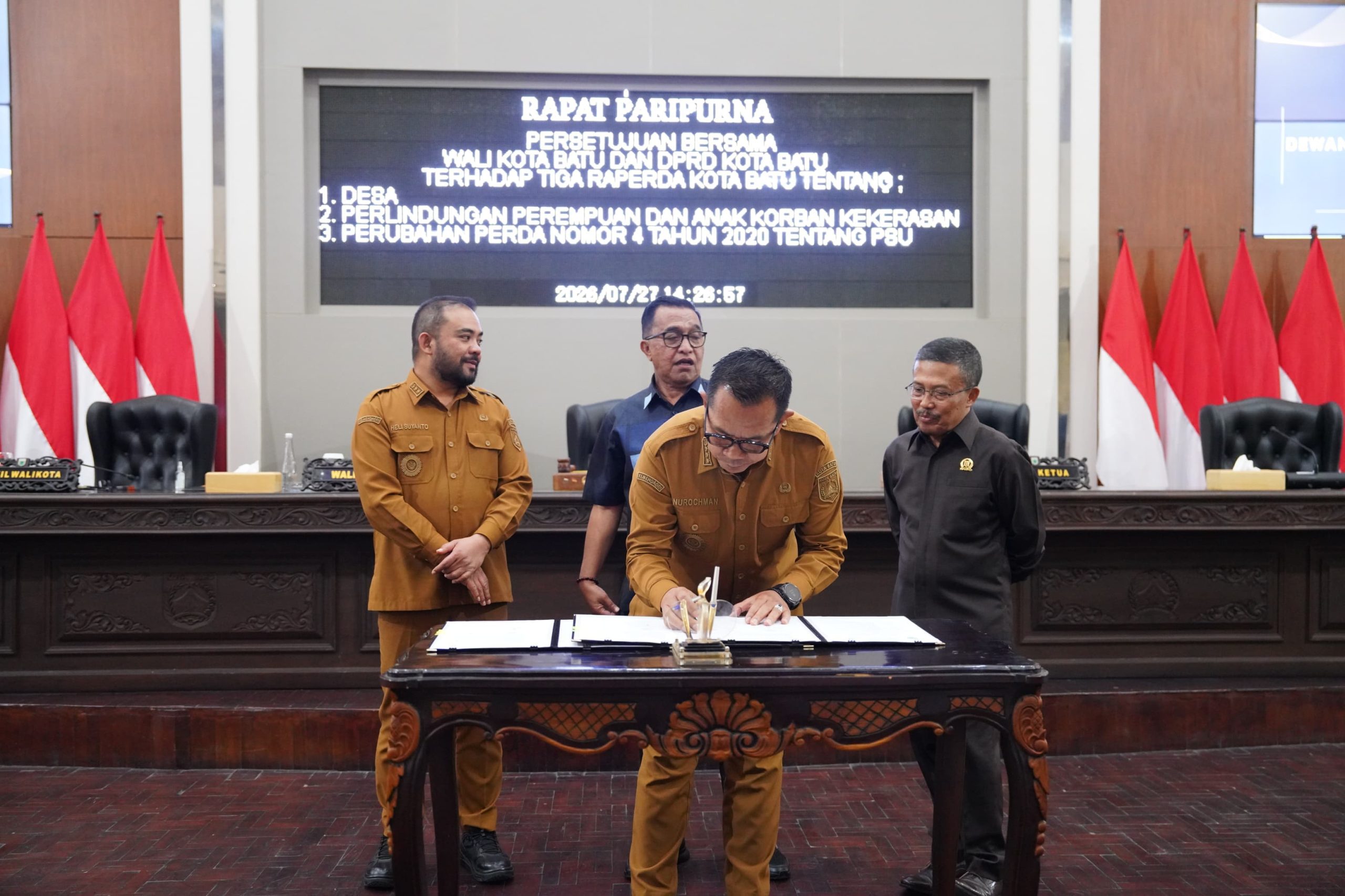 Pemkot Batu dan DPRD Sepakati Tiga Raperda untuk Perkuat Tata Kelola dan Pembangunan Daerah