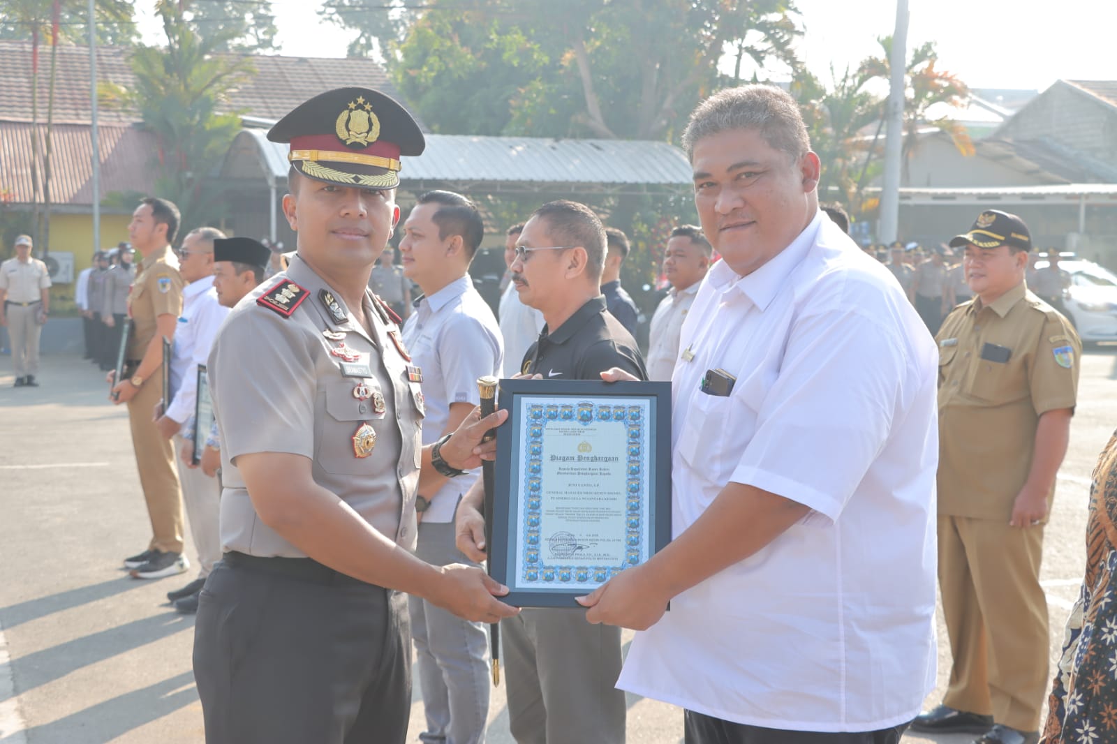 Dukung Ketahanan Pangan Nasional, PT SGN MKSO Kebun Dhoho Raih Penghargaan dari Polres Kediri