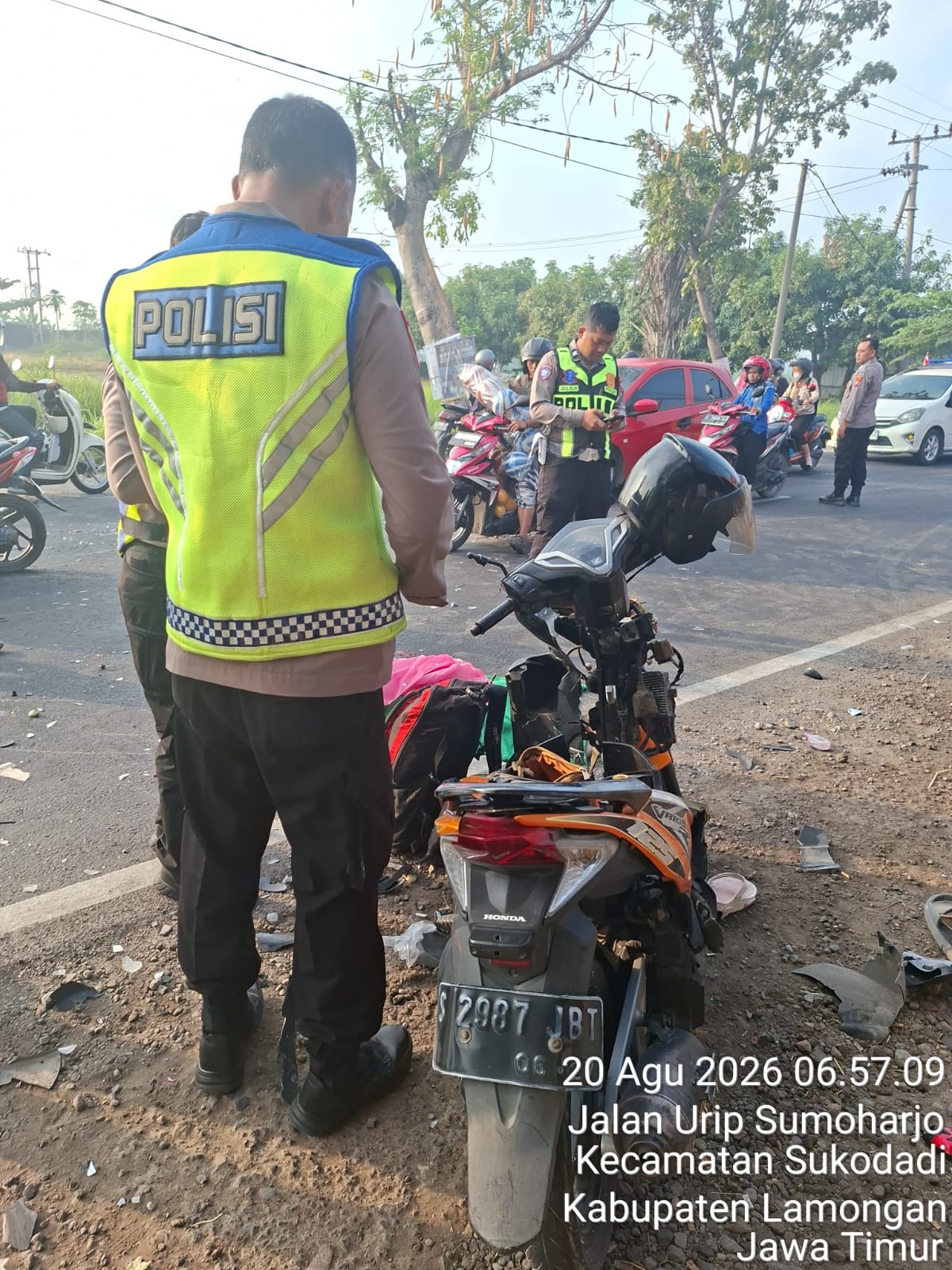 Adu Banteng Dua Motor di Sukodadi Lamongan, Ibu Rumah Tangga Meninggal di Lokasi