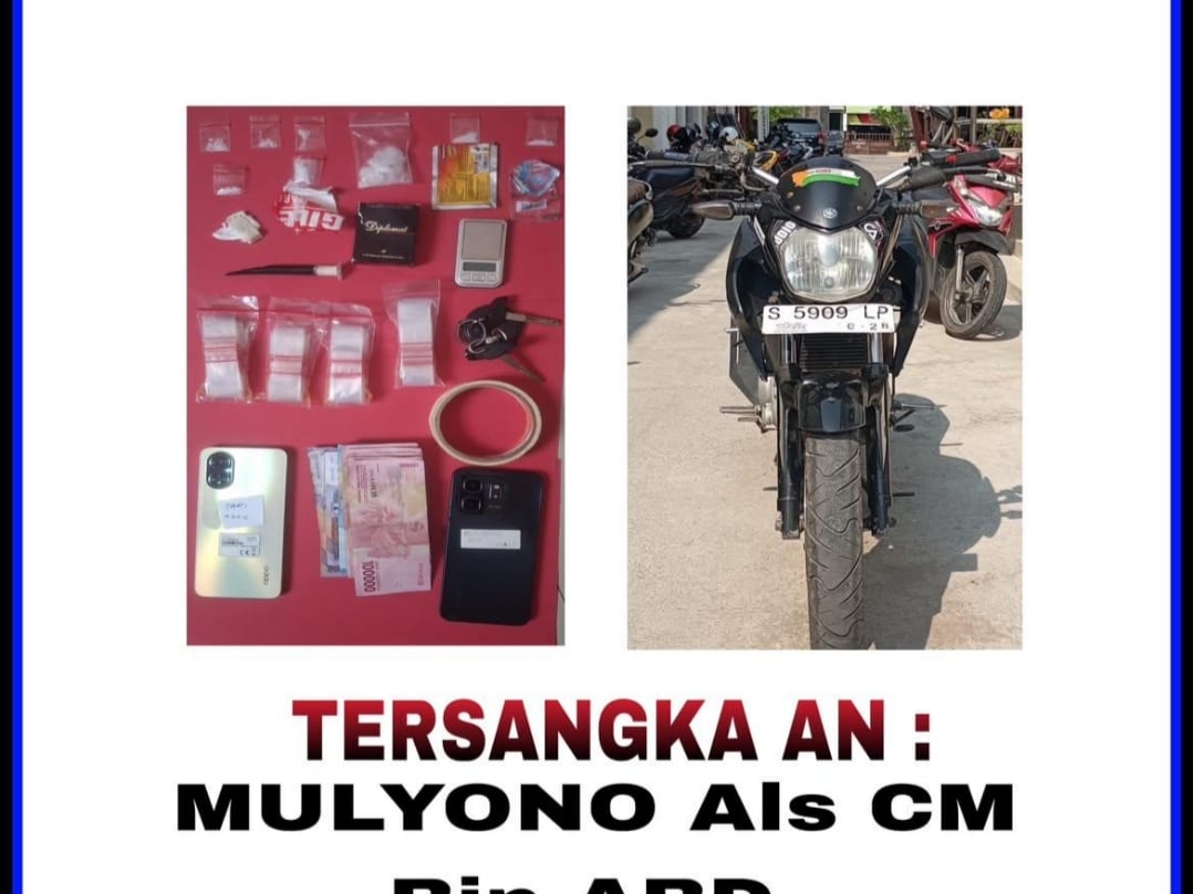 Pasangan Suami Istri Nikah Siri Ditangkap Satresnarkoba Polres Lamongan, Sabu 7,8 Gram Disita