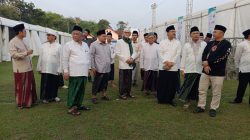 Ketua Organizing Committee Muktamar ke-35 NU, Saifullah Yusuf atau Gus Ipul) berama Panitia lokal dipimpin Gus Rozaq dan Ketua Steering Committee Muktamar ke-35 NU, Prof. Mohammad Nuh, saat meninjau persiapan venue-venue utama dan termasuk Bazar Muktamar di Tambakberas, Jombang, Kamis (20/8/2026). (istimewa)