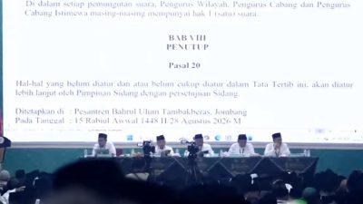 Pleno I Muktamar NU Sahkan Tata Tertib, Calon Ketum Dijaring dari Aspirasi Muktamirin