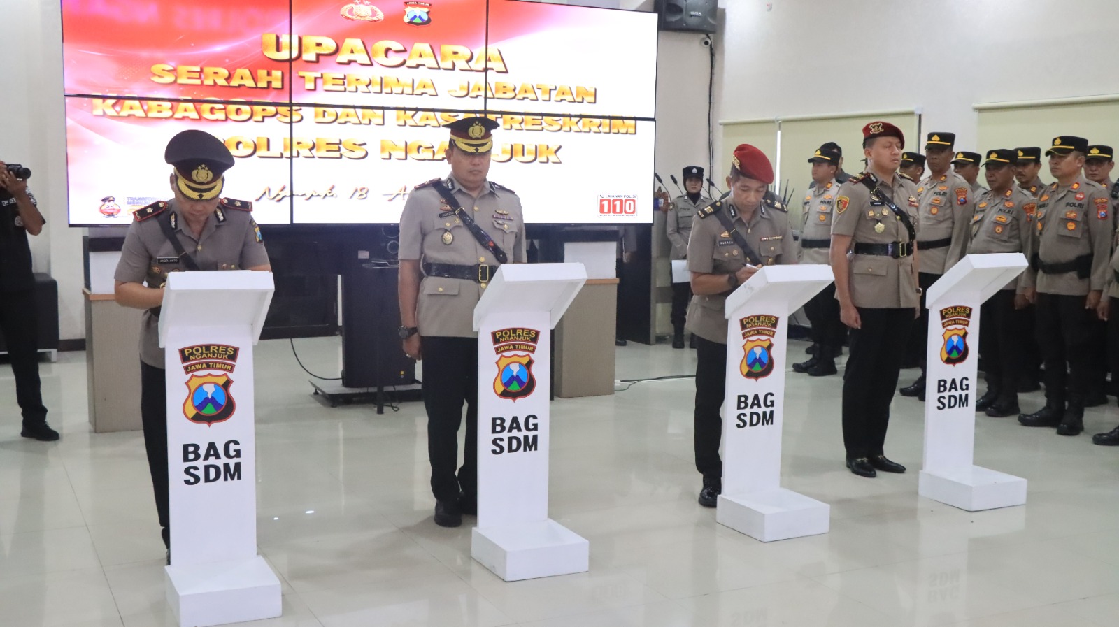 Kabagops dan Kasat Reskrim Polres Nganjuk Berganti, Ini Pejabat Penggantinya