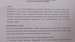 Pemkab Kediri Terbitkan SE Penggunaan Sound System untuk Kegiatan Agustusan, Ini Aturannya