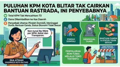 Sebanyak 73 KPM Tak Cairkan Rastrada di Kota Blitar, Bantuan Dikembalikan ke Kas Daerah