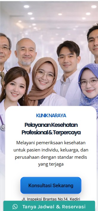 Tampilan mobile Klinik Naraya Medika