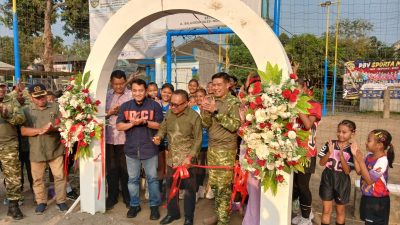 Dandim Kediri Resmikan Arena Voli PBV Sporta Muda Tales, Dorong Generasi Muda Aktif Berkegiatan Positif