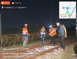 Mr X Tewas Tertabrak Kereta Kahuripan di Kras Kediri