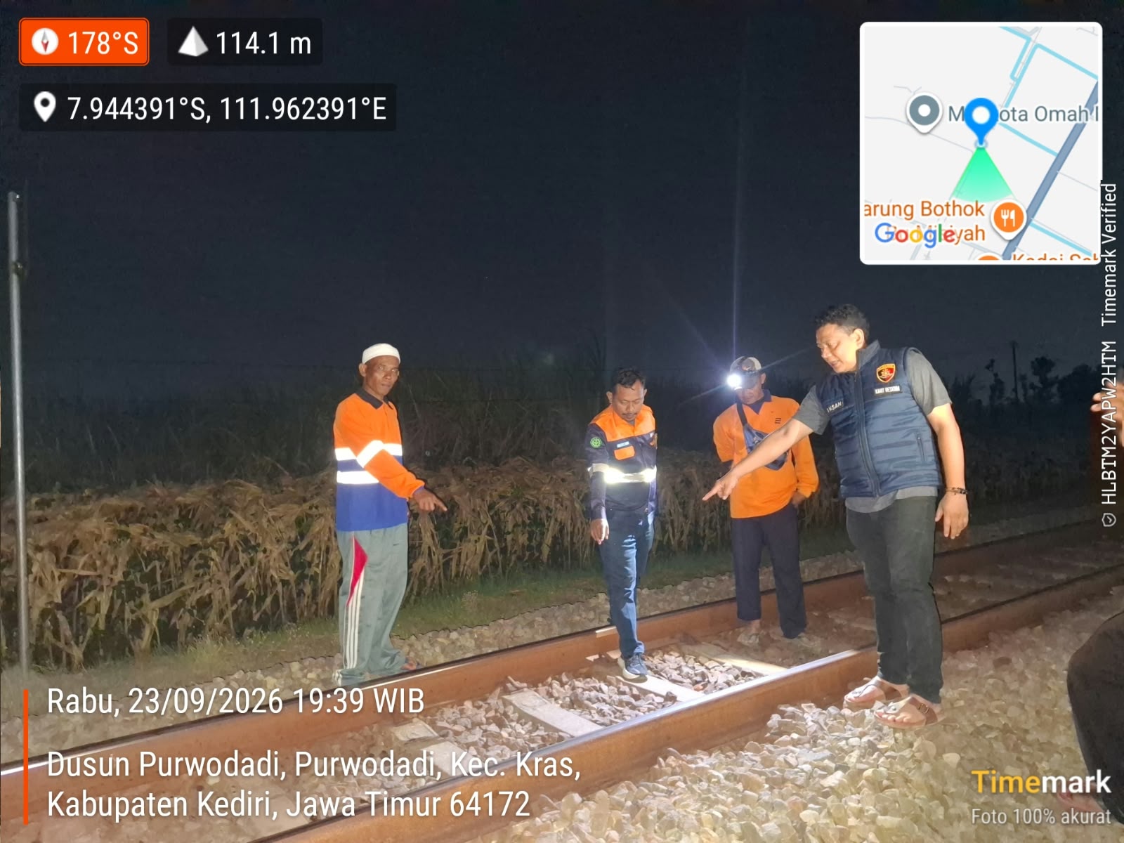 Mr X Tewas Tertabrak Kereta Kahuripan di Kras Kediri