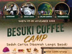 Komunitas Pemuda Besuki Jugo Mojo Gelar Besuki Caffe Camp di Kawasan Air Terjun Dolo
