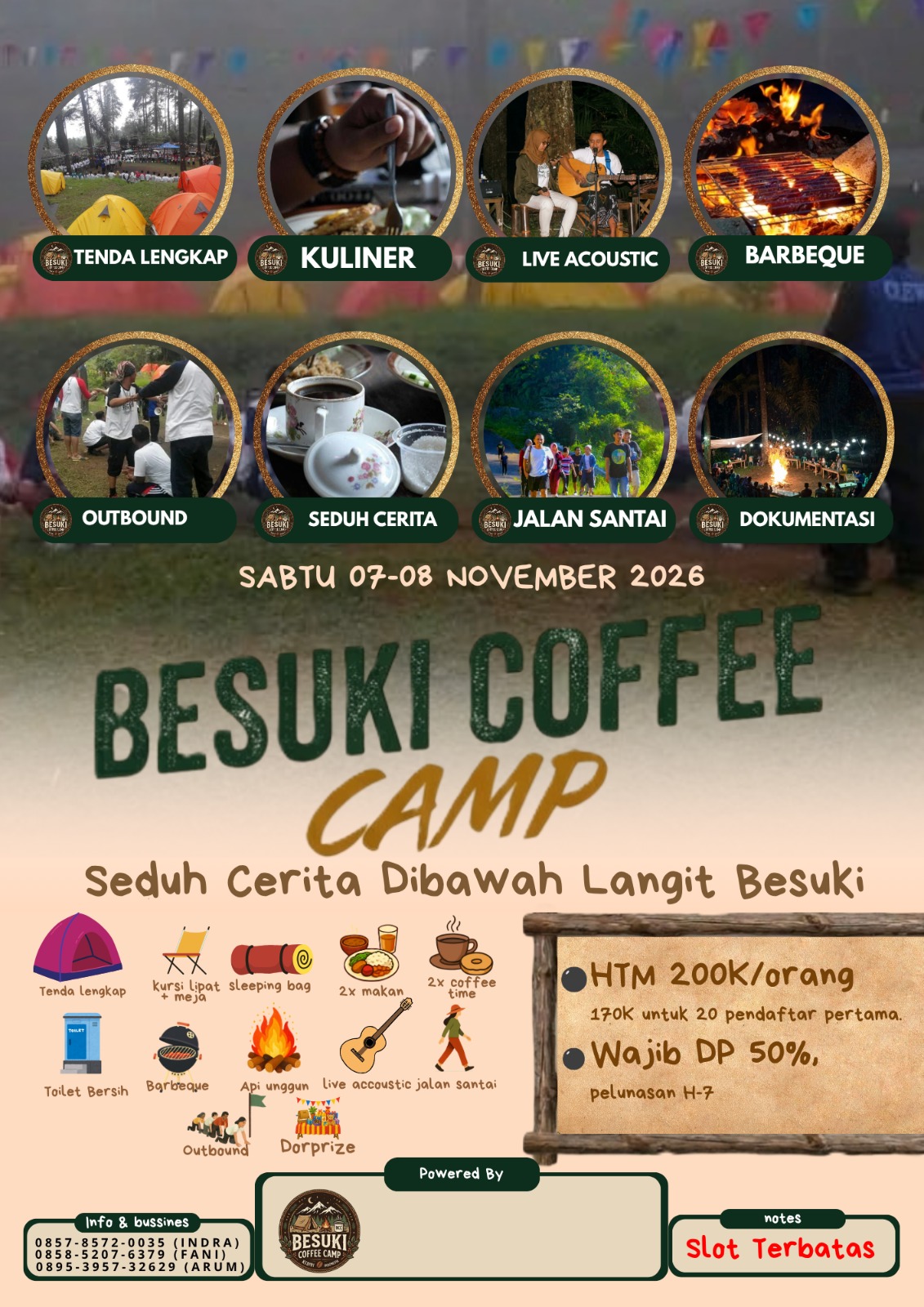 Komunitas Pemuda Besuki Jugo Mojo Gelar Besuki Caffe Camp di Kawasan Air Terjun Dolo