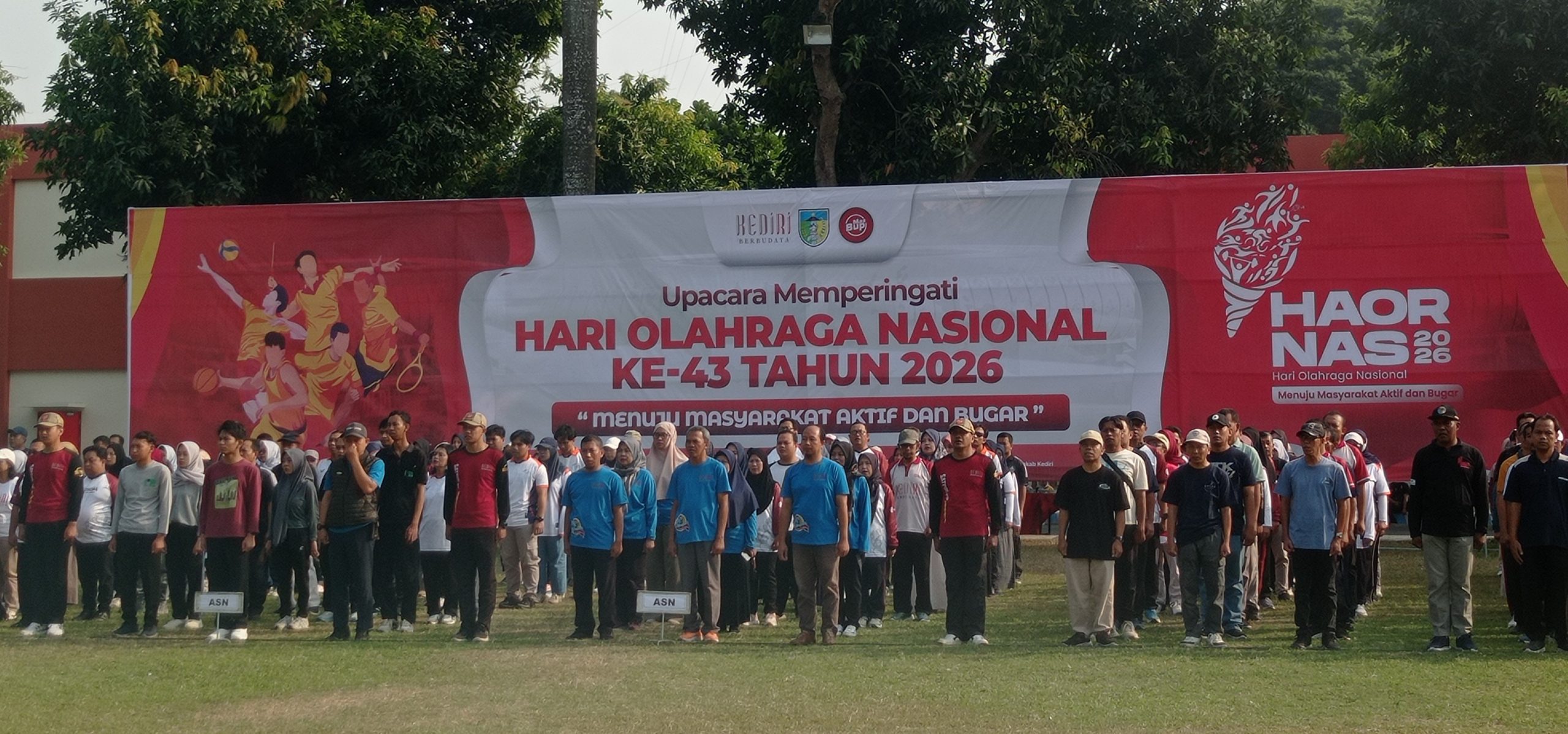 Sekda Pimpin Upacara Haornas 2026 di Pemkab Kediri, Ajak Masyarakat Aktif Berolahraga
