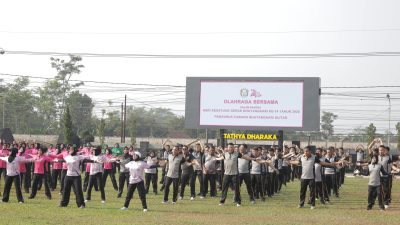 HKGB ke-74, Polres Blitar dan Bhayangkari Gelar Olahraga Bersama hingga Lomba UMKM