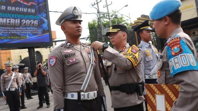 Polres Lamongan gelar apel pasukan operasi patuh semeru 2026 di Halaman Mapolres Lamongan.(Ist)