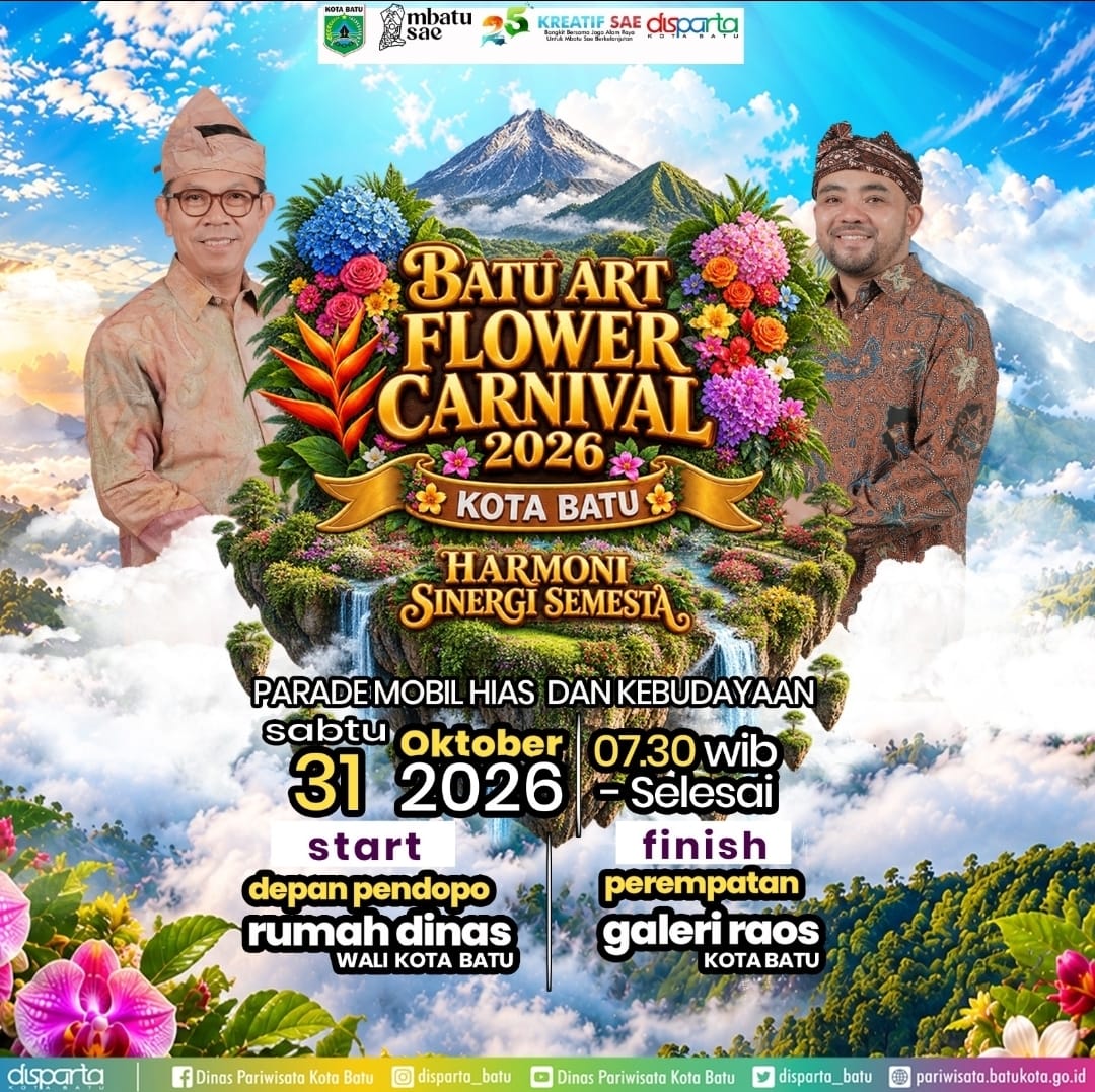 Batu Art Flower Carnival 2026 Digelar 31 Oktober, Parade Mobil Hias Siap Warnai Kota Batu