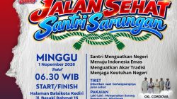 Gratis untuk Umum! Jalan Sehat Santri Sarungan PCNU Kota Kediri Berhadiah Sepeda Motor