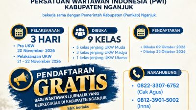 PWI Nganjuk Gelar UKW 2026, Sediakan 9 Kelas dengan Pendaftaran Gratis