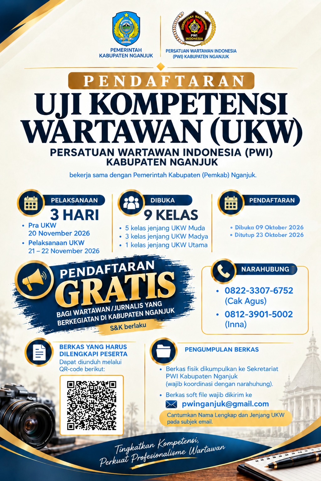 PWI Nganjuk Gelar UKW 2026, Sediakan 9 Kelas dengan Pendaftaran Gratis