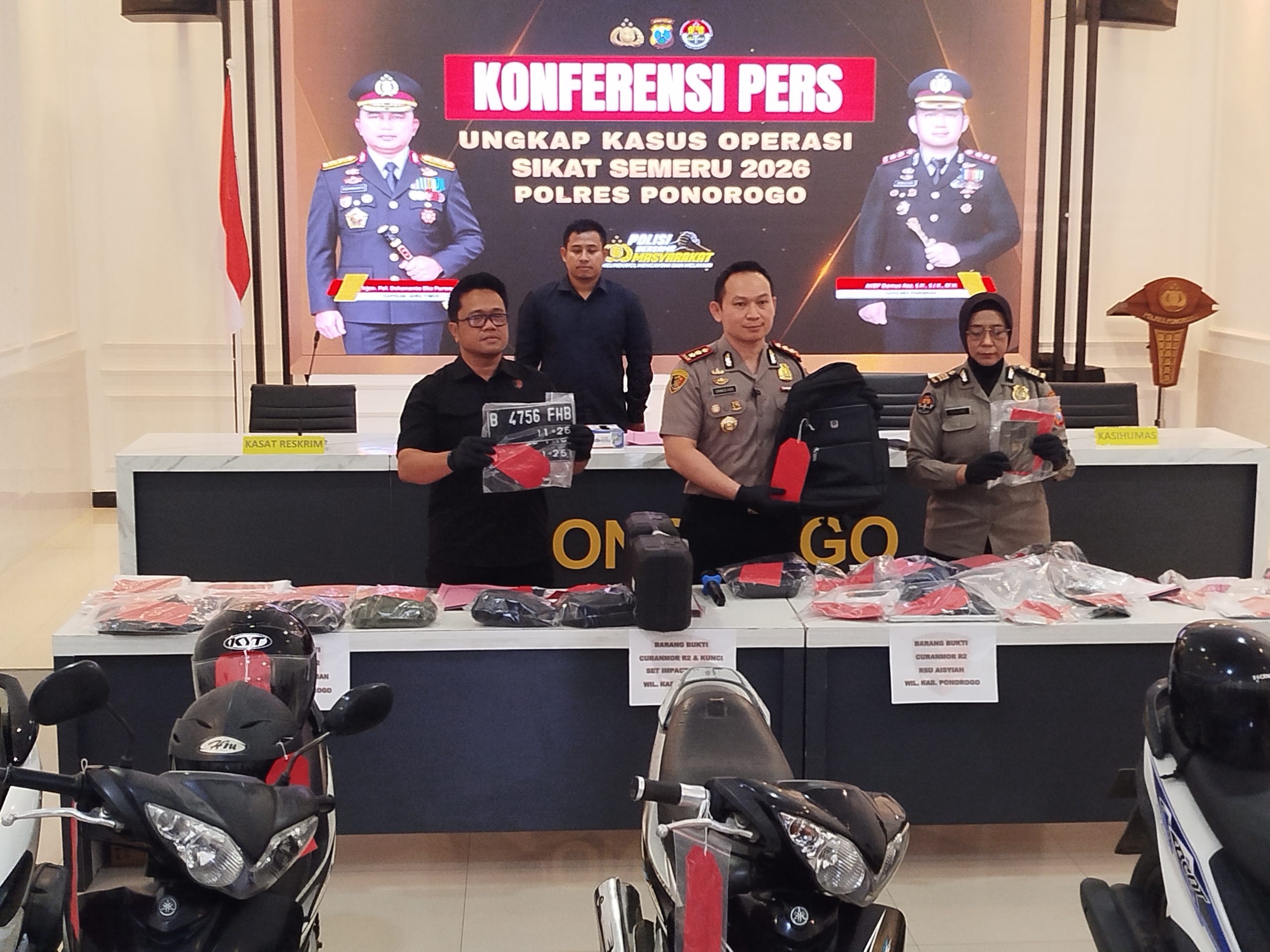Polres Ponorogo Ungkap 11 Kasus Kejahatan, 9 di Antaranya Curanmor