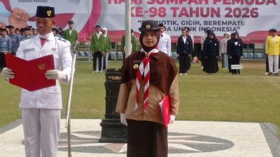 Pimpin Upacara Sumpah Pemuda ke-98, Wabup Kediri Ajak Generasi Muda Berkontribusi Membangun Daerah