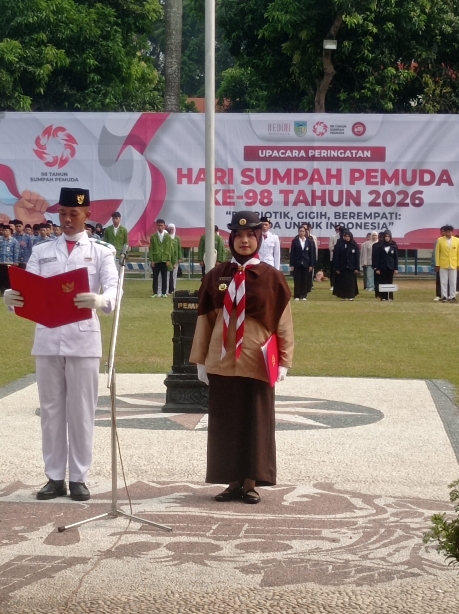 Pimpin Upacara Sumpah Pemuda ke-98, Wabup Kediri Ajak Generasi Muda Berkontribusi Membangun Daerah