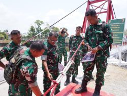 Tim Wasrik Itdam V/Brawijaya Tinjau Pembangunan Jembatan di Blitar