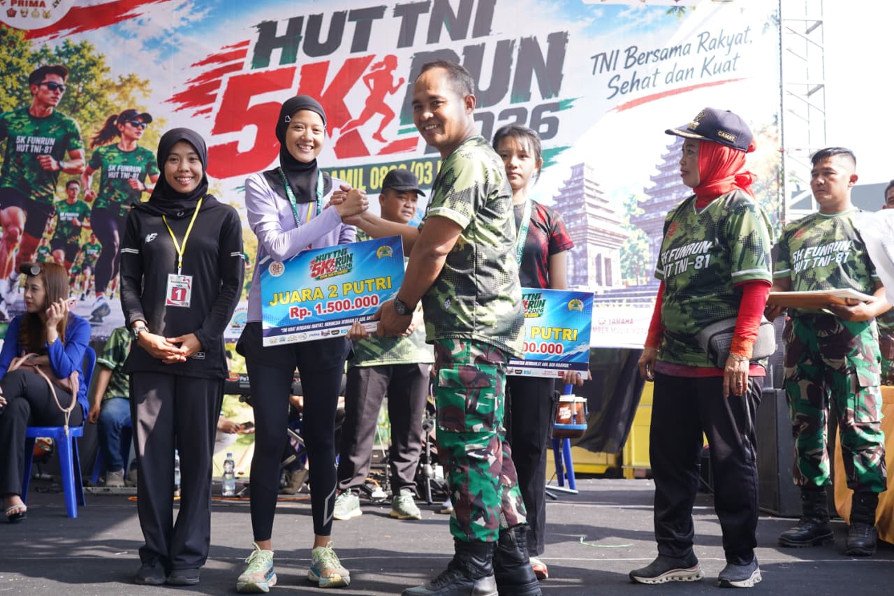 Semarak HUT ke-81 TNI, Koramil Kanigoro Gelar Fun Run 5K Diikuti 400 Peserta